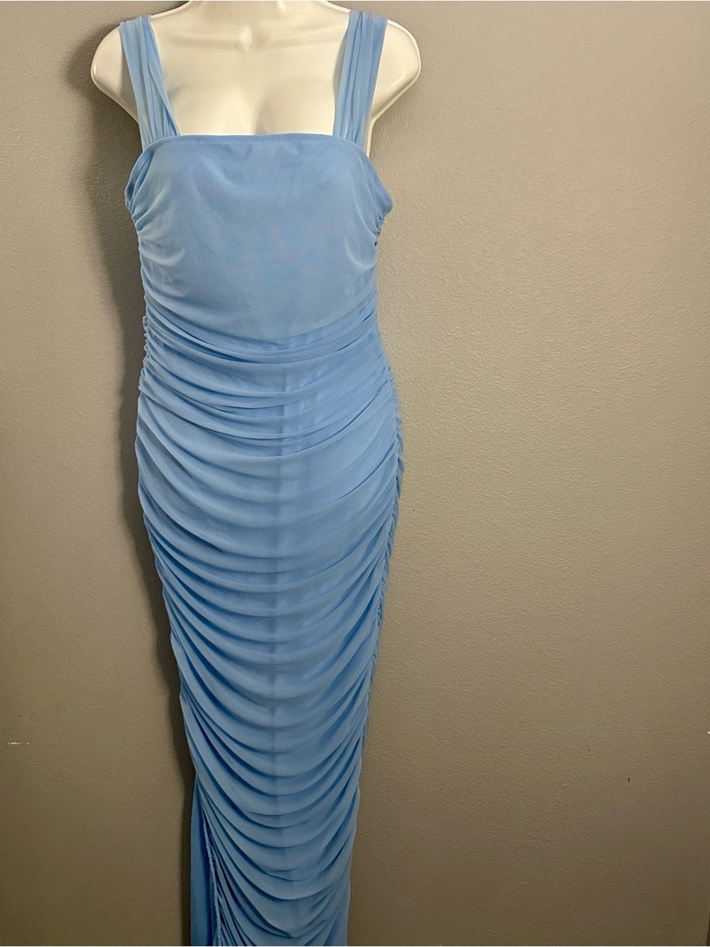 SHEIN Light Blue Ruched Maxi Dress - Picture 4 of 4